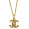 Collar con colgante de cadena CC en oro de Chanel, Imagen 1