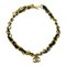 CC Halskette mit Strass-Anhänger in Gold & Schwarz von Chanel 1