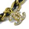 CC Halskette mit Strass-Anhänger in Gold & Schwarz von Chanel 2