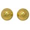 Gold Button Clip-on Earrings from Chanel, Set of 2 1