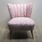 Vintage Pink Cocktail Chair on Wooden Legs, 1950s 1