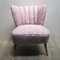 Vintage Pink Cocktail Chair on Wooden Legs, 1950s, Image 1