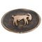 Bronze Ashtray with Horse Pattern Yellow Color Patina, 1960s 1