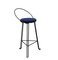 Tomado Black Metal Stool with Round Backrest, Italy, 1970s 4