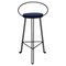 Tomado Black Metal Stool with Round Backrest, Italy, 1970s 1