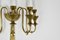 Four-Light Italian Brass Candelabra Sconces, 1940s, Set of 2 5