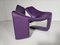 Zen Lounge Chairs in Purple Leather by Kwok Hoi Chan for Steiner, 1970s, Set of 2 8