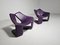 Zen Lounge Chairs in Purple Leather by Kwok Hoi Chan for Steiner, 1970s, Set of 2 3