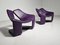 Zen Lounge Chairs in Purple Leather by Kwok Hoi Chan for Steiner, 1970s, Set of 2 1