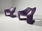 Zen Lounge Chairs in Purple Leather by Kwok Hoi Chan for Steiner, 1970s, Set of 2 2