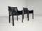 Cab-413 Black Leather Chairs by Mario Bellini for Cassina, 1980s, Set of 2, Image 4