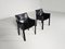 Cab-413 Black Leather Chairs by Mario Bellini for Cassina, 1980s, Set of 2 1