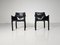 Cab-413 Black Leather Chairs by Mario Bellini for Cassina, 1980s, Set of 2 5