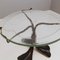 Round Brutalist Bronze Table with Cast Crystal Glass, 1980s 7