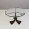 Round Brutalist Bronze Table with Cast Crystal Glass, 1980s 8