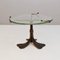 Round Brutalist Bronze Table with Cast Crystal Glass, 1980s 1
