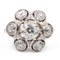 Vintage Platinum Flower Ring with Central Diamond and Diamond Surround, 1930s 1