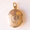 Victorian Oval-Shaped Photo Pendant with 9k Yellow Gold Foil on Metal and with Cross Decorated with Blue Enamel, Early 20th Century 2