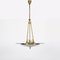 Lámpara de araña italiana de cristal de Murano y latón de Pietro Chiesa para Fontana Arte, años 40, Imagen 3