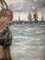 Frederick Reginald Donat, Donna con reti da pesca, Olio su tavola, Incorniciato, Immagine 8