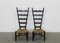 Fireside Chairs in Black Lacquered Wood and Rush by Gio Ponti for Casa E Giardino, 1950s, Set of 2, Image 2