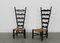 Fireside Chairs in Black Lacquered Wood and Rush by Gio Ponti for Casa E Giardino, 1950s, Set of 2 3