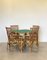 Gaming Table and Bamboo Chairs by G. De Vivo, 1970s, Set of 5 4