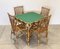 Gaming Table and Bamboo Chairs by G. De Vivo, 1970s, Set of 5, Image 1