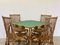Mesa de juegos y sillas de bambú de G. De Vivo, años 70. Juego de 5, Imagen 5