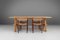 Mid-Century Brutalist Dining Table in Oak, France, 1960s, Image 2