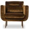 Bronze Velvet Primal Statement Lounge Chair with Cast Brass Legs by Egg Designs 3
