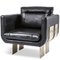 Modern Primal Statement Lounge Chair in Black Leather by Egg Designs 3
