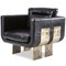 Modern Primal Statement Lounge Chair in Black Leather by Egg Designs, Image 1