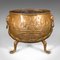 Large Antique English Brass Log Basket, Image 3