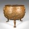 Large Antique English Brass Log Basket 2