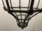 Lampada a sospensione in ferro battuto e vetro, anni '50, Immagine 8