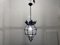 Lámpara colgante de hierro forjado y vidrio, años 50, Imagen 5