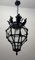 Lampada a sospensione in ferro battuto e vetro, anni '50, Immagine 12