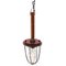 French Work Ceiling Lamp with Wooden Handle & Iron Cage, Image 2