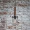 French Work Ceiling Lamp with Wooden Handle & Iron Cage 4