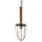 French Work Ceiling Lamp with Wooden Handle & Iron Cage, Image 1