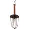 French Work Ceiling Lamp with Wooden Handle & Iron Cage 3