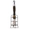 French Work Ceiling Lamp with Wooden Handle and Brass & Iron Cage 1