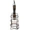 French Work Ceiling Lamp with Wooden Handle and Brass & Iron Cage, Image 3