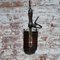 French Work Ceiling Lamp with Wooden Handle and Brass & Iron Cage 1920 4