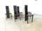 Vintage Black Leather Dining Chairs, 1980s, Set of 6, Image 2