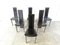 Vintage Black Leather Dining Chairs, 1980s, Set of 6, Image 1