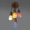 Lámpara de araña de cuatro colgantes con difusores de plexiglás de Gaetano Missaglia, años 60, Imagen 9