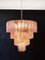 Lámpara de araña vintage grande de cristal de Murano con niveles, 1990, Imagen 6