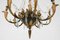 Lámpara de araña Imperio grande de bronce con dos luces de pared, Bélgica, años 50. Juego de 3, Imagen 5